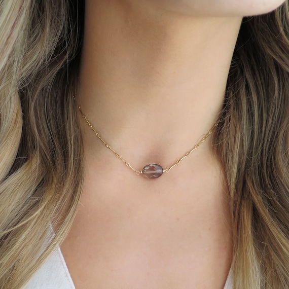 Suspended Smoky Quartz Choker