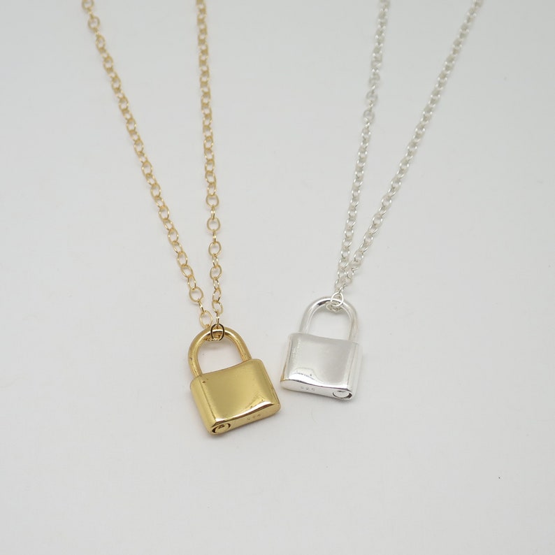 Gold Lock Necklace Gold Padlock Necklace Lock Jewelry Etsy
