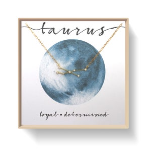 Gold Taurus Necklace Gold, Taurus Zodiac Necklace 14k Gold Filled, Taurus Necklace for Women, Taurus Gift, Taurus Jewelry, Taurus Pendant