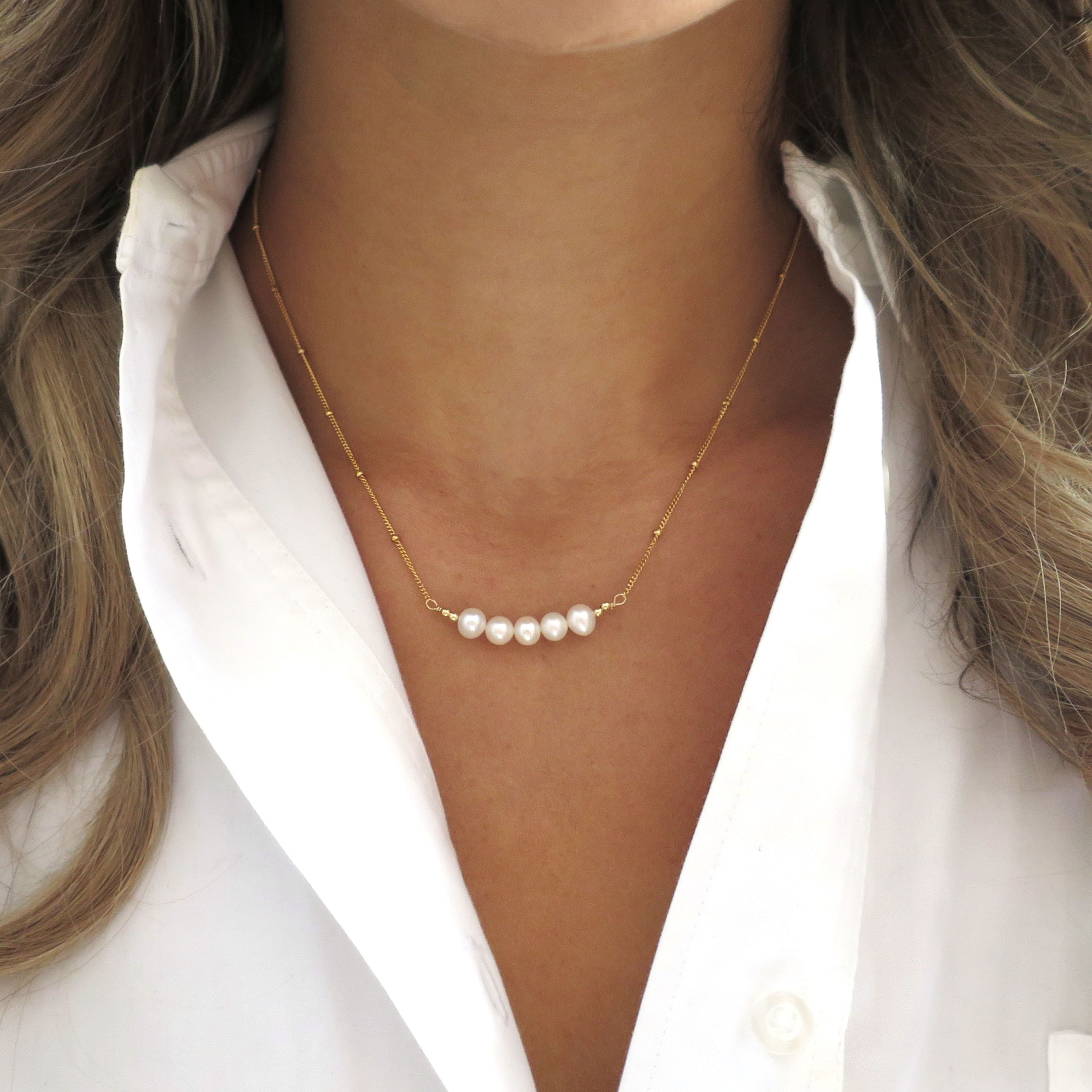 Buy White Dainty Pearl Necklace from Next Ireland