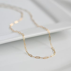 Gold Paperclip Chain Necklace, Paperclip Necklace Gold, Dainty Paperclip Necklace, Paperclip Choker Necklace, Simple Paperclip Necklace