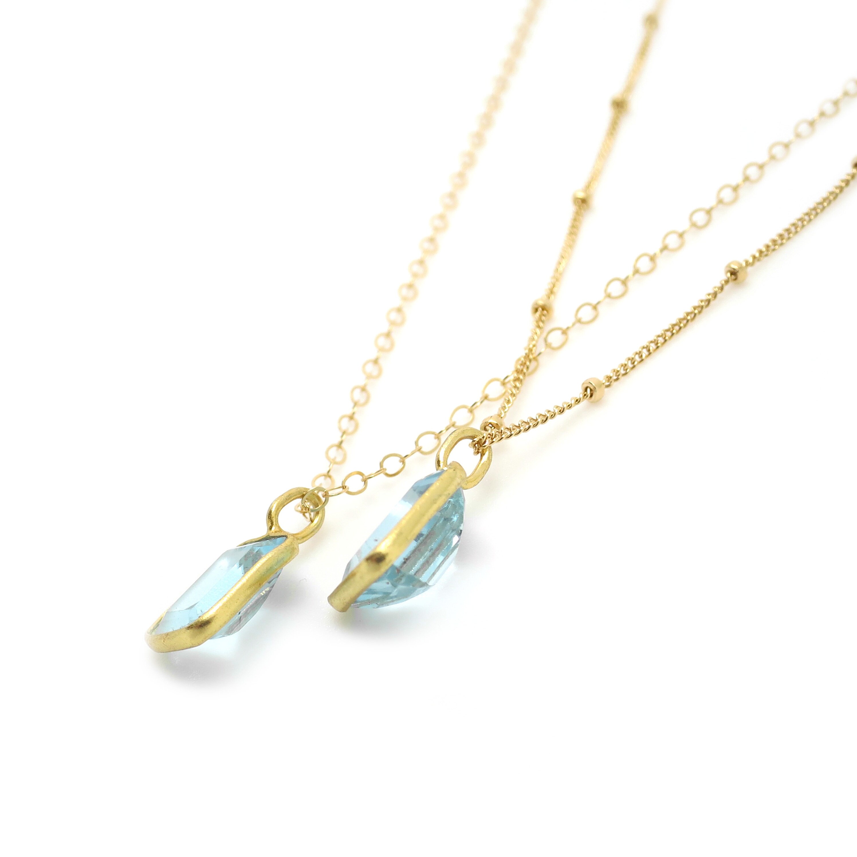 Aquamarine Necklace Gold Aquamarine 