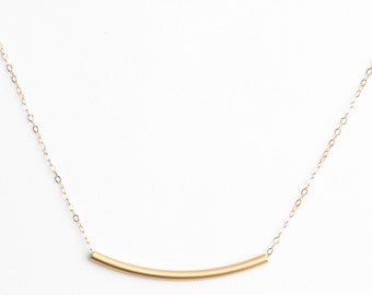 Minimal Necklace, Gold Bar Necklace, Gold Necklace, Layer Necklace, Bridesmaid Gift, Simple Necklace, Landon Lacey, Gold Filled Necklace