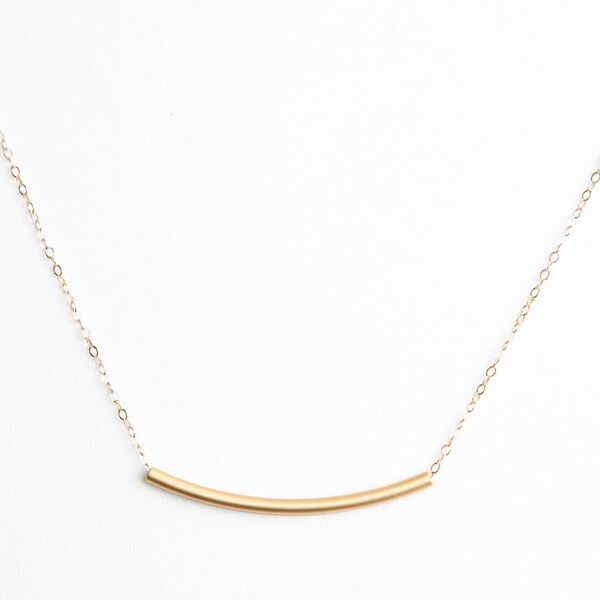 Minimal Necklace, Gold Bar Necklace, Gold Necklace, Layer Necklace, Bridesmaid Gift, Simple Necklace, Landon Lacey, Gold Filled Necklace