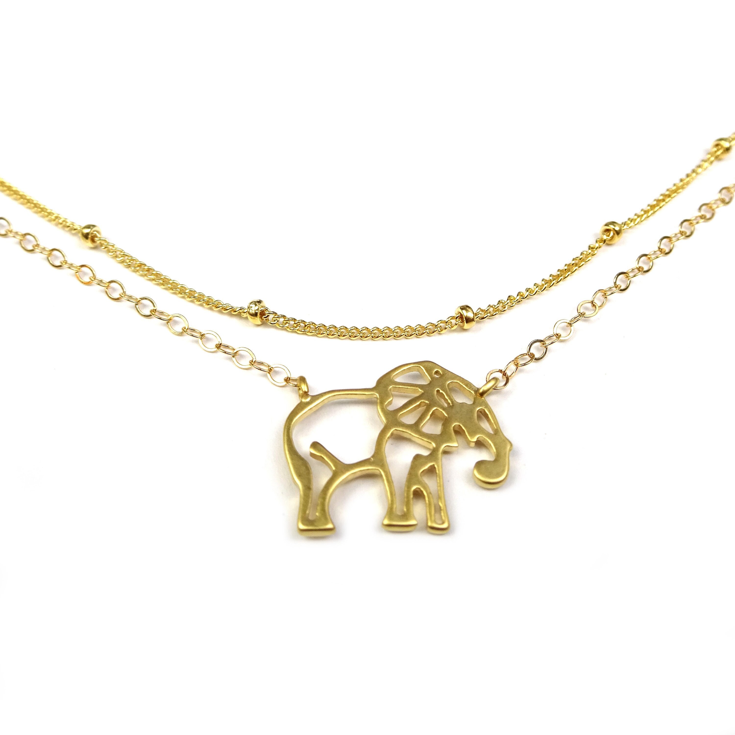 Gold Elephant Necklace