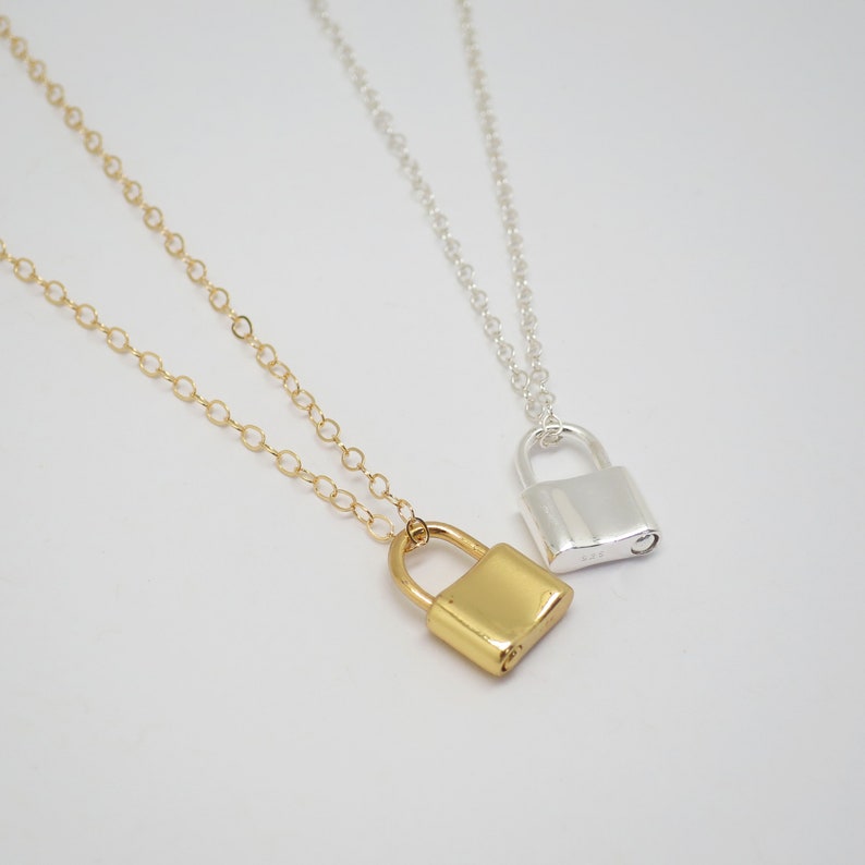 Gold Lock Necklace Gold Padlock Necklace Lock Jewelry Etsy