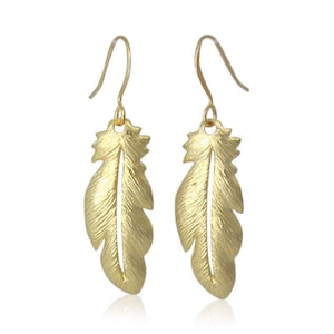 Boucles d’oreilles en plumes d’or, bijoux en plumes, boucles d’oreilles plume, boucles d’oreilles en or, boucles d’oreilles Dangle, boucles d’oreilles Boho, boucles d’oreilles festival