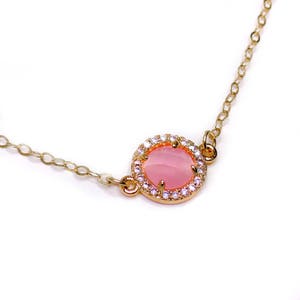 Diamond Quartz Necklace, Framed Quartz Pendant, Diamond Quartz Jewelry, Gold Quartz Necklace, Pink Tigers eye, Tigers eye Jewelry,