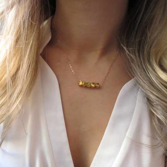 Fools Gold Nugget Bar Necklace