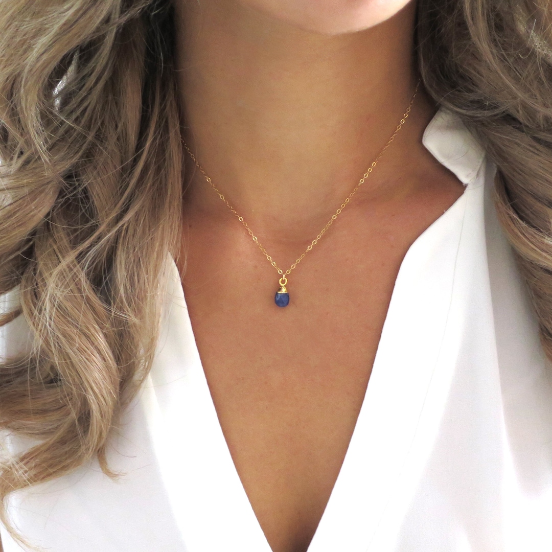 Gold and hotsell sapphire necklace