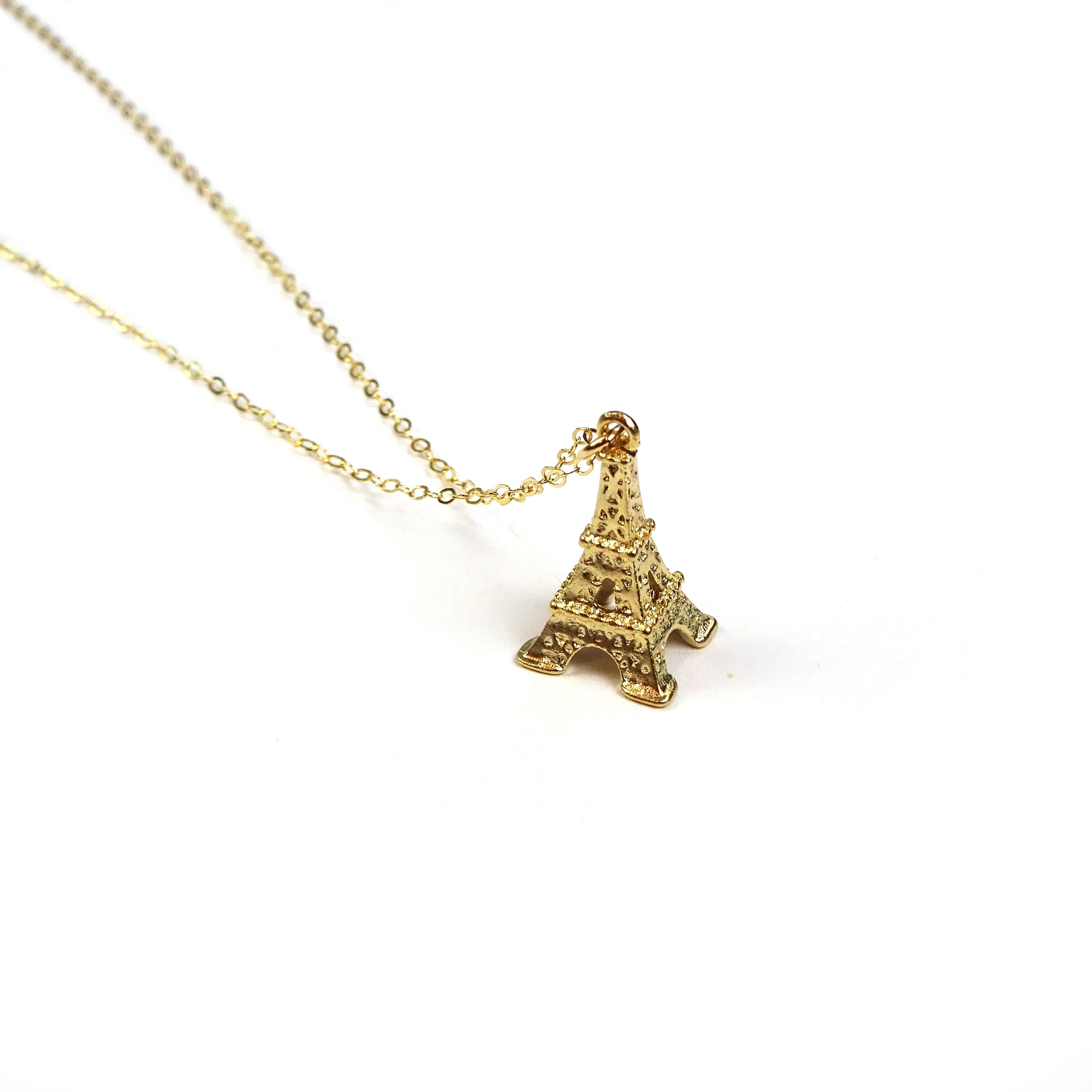 Amazon.com: Fine 14k Gold Eiffel Tower Charm Charm Pendant : Clothing,  Shoes & Jewelry