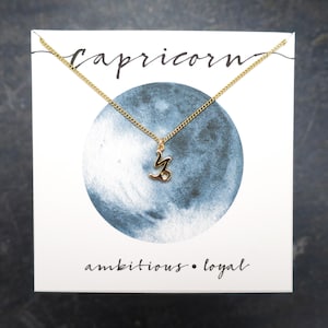 Dainty Capricorn Necklace, Gold Capricorn Jewelry, Small Capricorn Pendant, Capricorn Zodiac Necklace, Capricorn Gift for Her