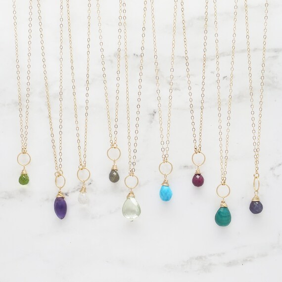 Candy Drop Gemstone Necklace