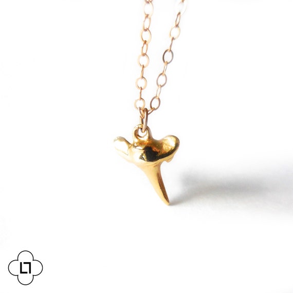 Tiny Gold Shark Tooth Necklace