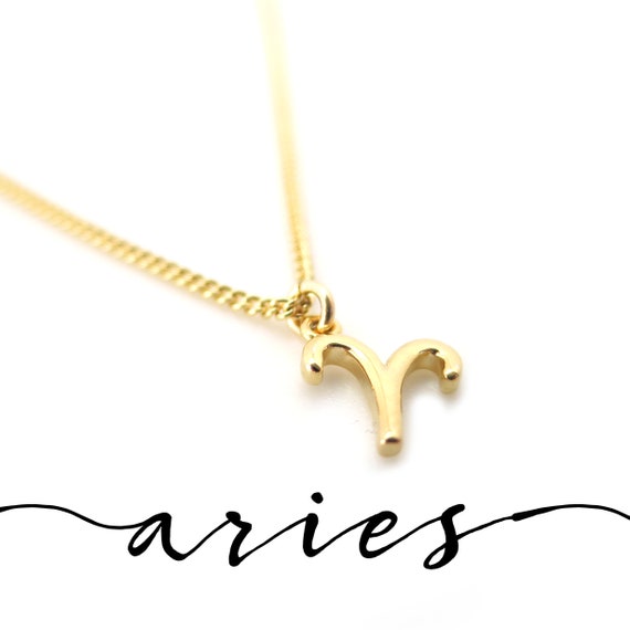 Small Aries Necklace Dainty Aries 