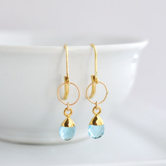 Dainty Aquamarine Earrings