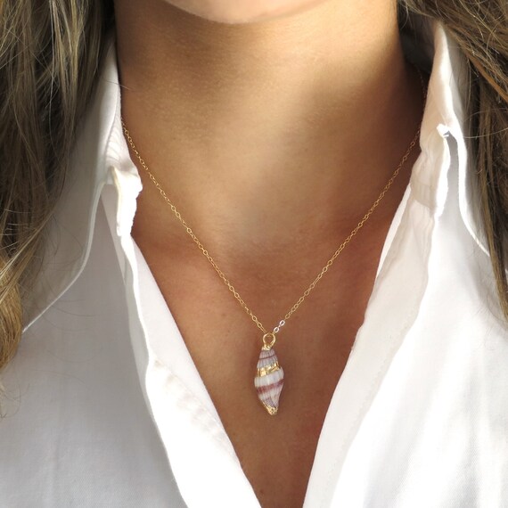 Gold Seashell Necklace Gold Shell 
