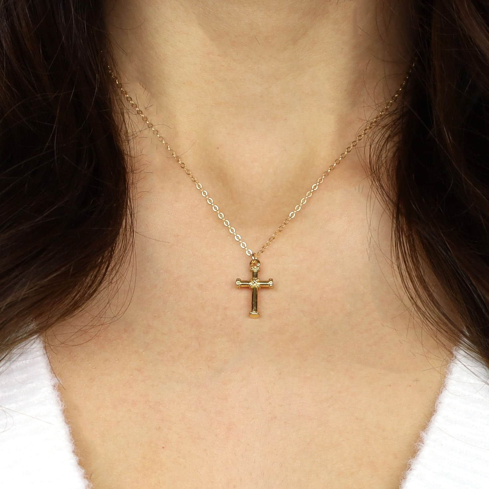 Delicado Collar Con Cruz De Oro Para Mujer, Collar Con Cruz De Plata, Collar De Bautismo, Collar De Cadena, Collares Religiosos, Regalo Cristiano Para él. - España