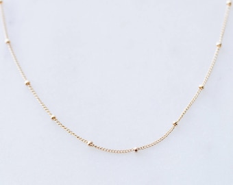 Gold Satellite Chain, Satellite Necklace, Gold Filled Satellite Chain, Satellite Choker, Gold Satellite Necklace, Satellite Chain Necklace