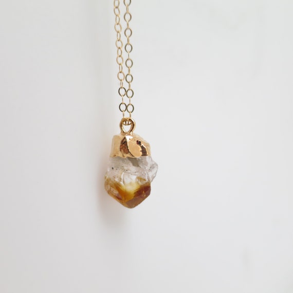 Raw Citrine Necklace