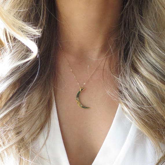 Gold Cresent Moon Necklace
