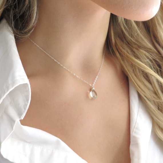 Dainty Green Amethyst Necklace