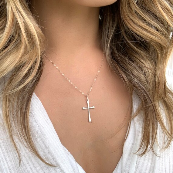 Sterling Silver Cross Necklace Silver 