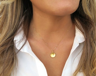 Gold Coin Necklace Gold, Dainty Coin Pendant, Simple Coin Jewelry, Jewelry Gold Filled Necklace, Everyday Necklace, Simple Necklace