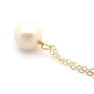 Pearl Necklace, Gold Pearl Pendant, Single Pearl Necklace, Freshwater Pearl Choker, Pearl Gold Necklace, Dainty Pearl, Delicate Pearl