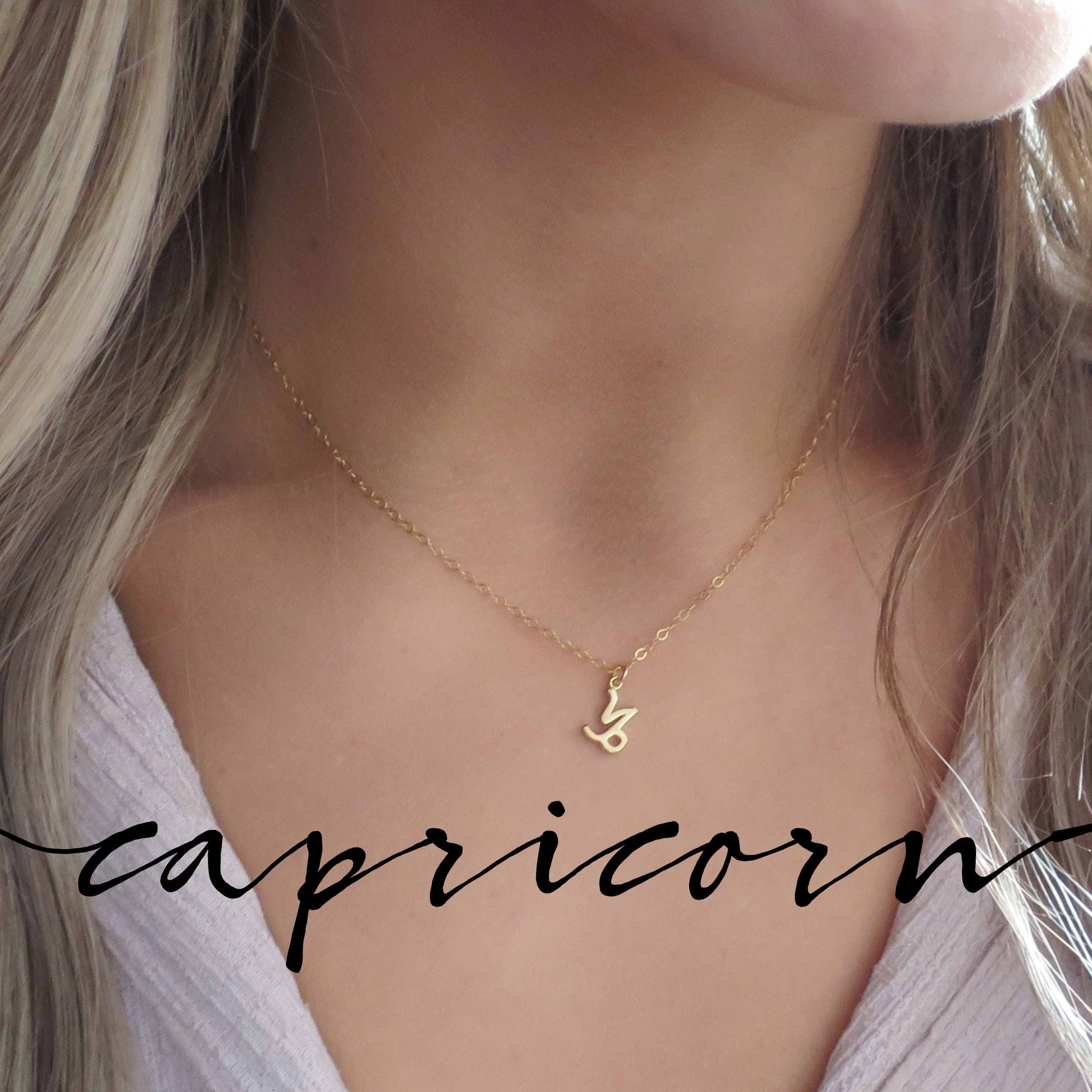 ASOS DESIGN 14k gold plated necklace with zodiac capricorn pendant | ASOS