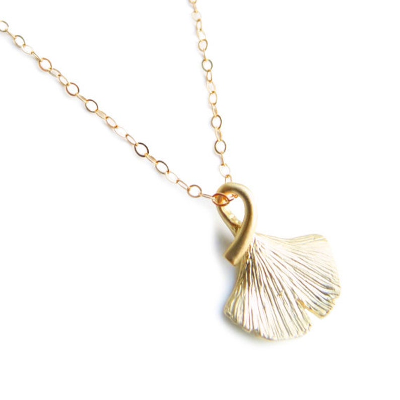 Gold Ginkgo Leaf Necklace Ginkgo Necklace Gold Necklace - Etsy