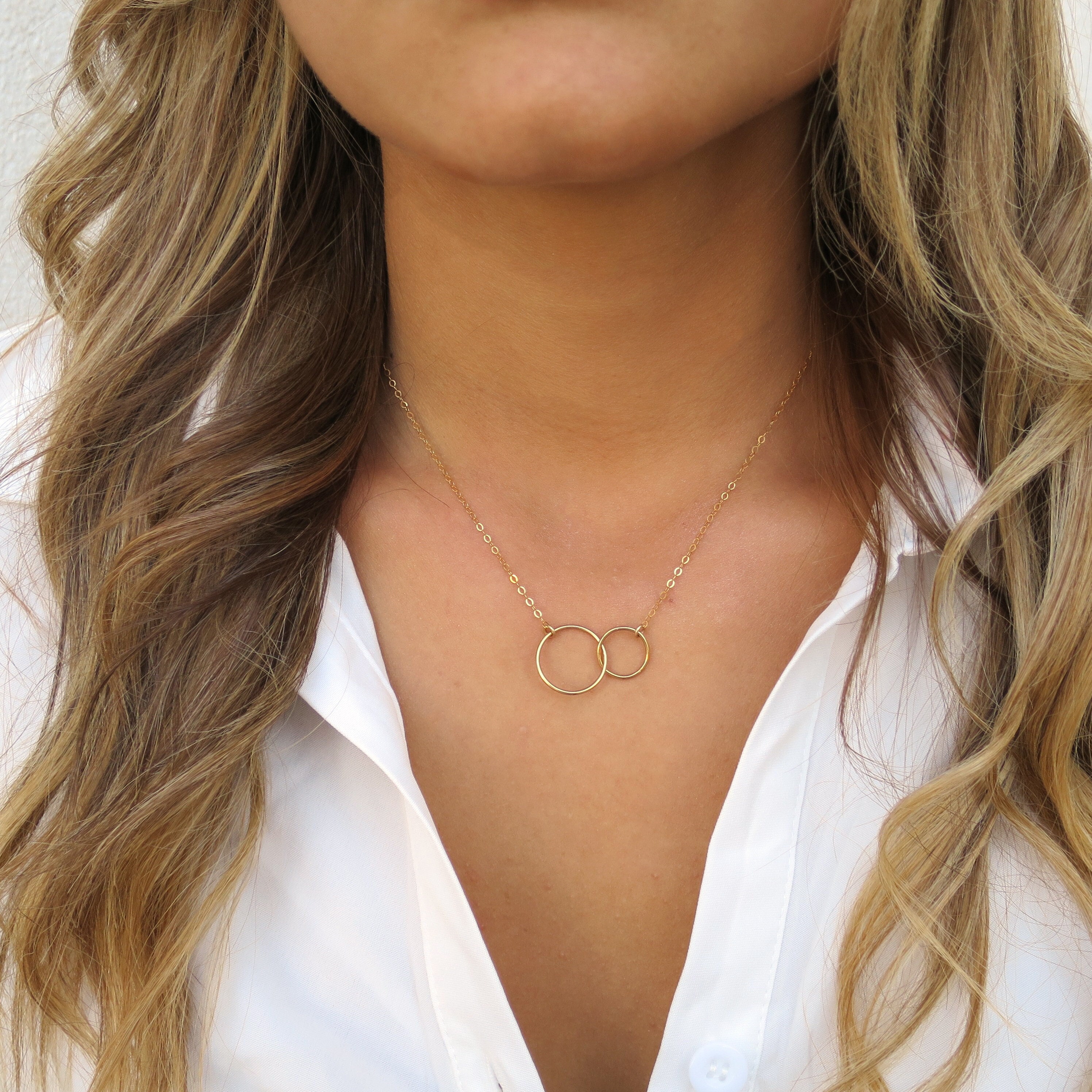 Gold Double Circle Necklace | Elin Horgan Jewellery | Bristol