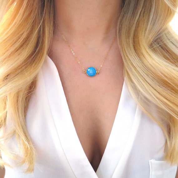 Delicate on sale turquoise necklace