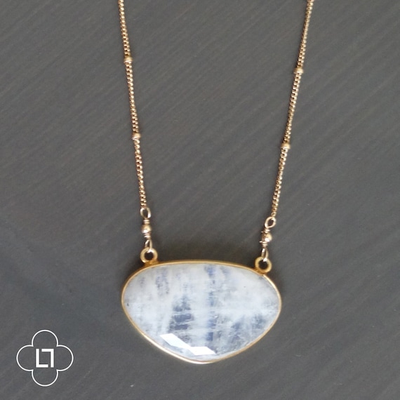 Large Moonstone Point Necklace