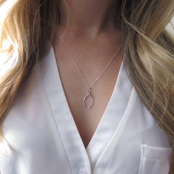 Silver Wishbone Pendant Necklace