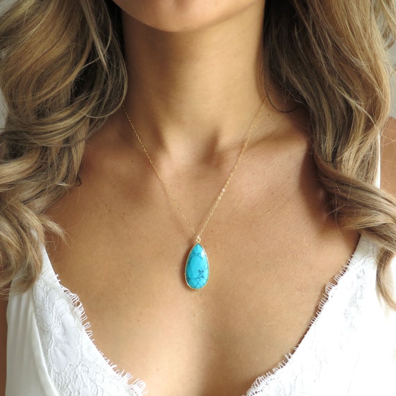 Turquoise Teardrop Necklace