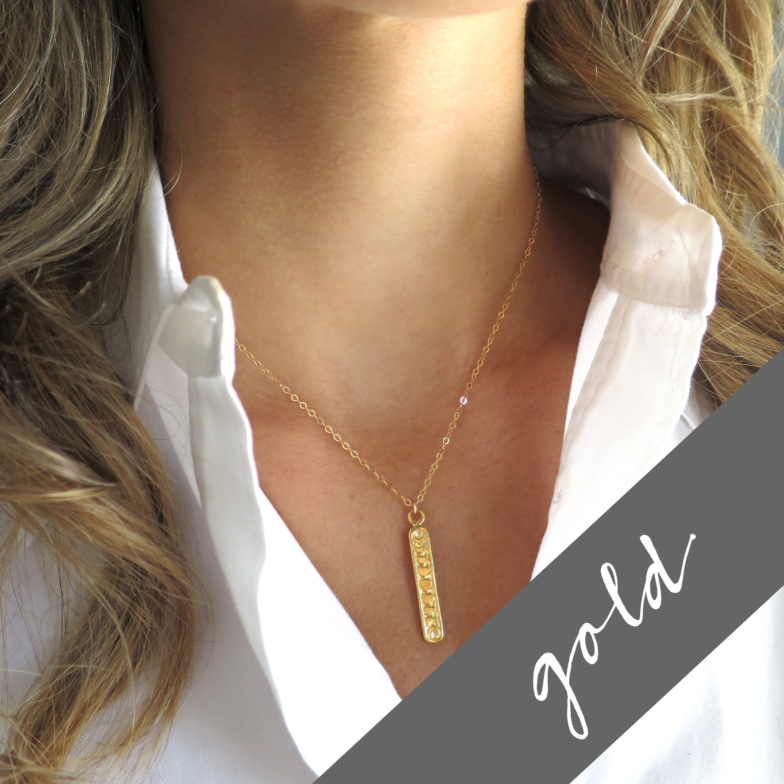 Collana Girocollo Donna Con Ciondolo Fasi Lunari – Gioiello Vintage In Lega Metallica - Foto 6