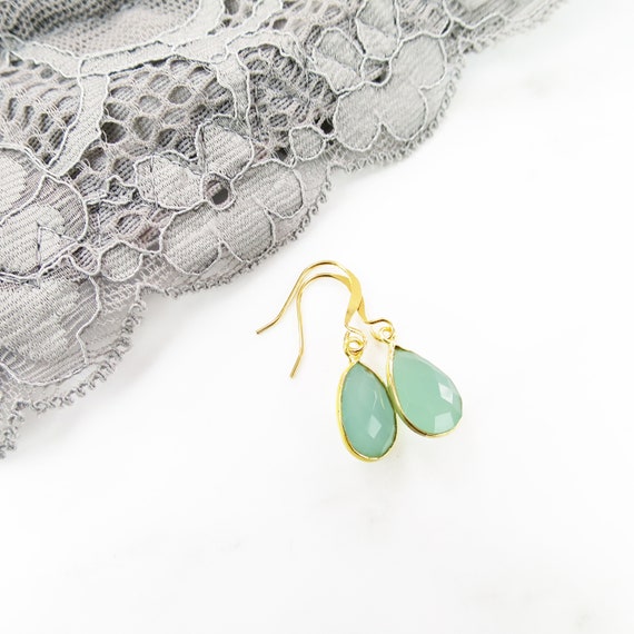 Aqua Chalcedony Earrings