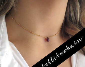 Zonster Ciondolo In Granato Naturale Rosso - Collana Semplice Con Pietra Preziosa, Gioiello Femminile Fatto A Mano, Confezione Da 1 Pezzo - 4