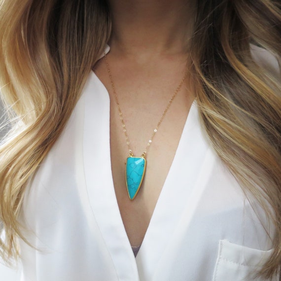 Turquoise Spike Necklace