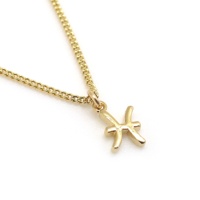 Dainty Pisces Necklace, Gold Pisces Jewelry,Small Pisces Pendant, Pisces Zodiac Necklace, Pisces Gift for Her, Astrological Pisces image 4