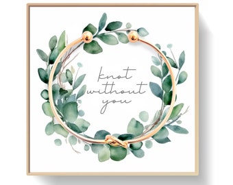 I Couldn&#39;t Tie The Knot Without You Card, Gold Tie The Knot Bracelet, Gold Knot Bangle, Bracelet Bridesmaid Gift, Bangle Bridesmaid Jewelry