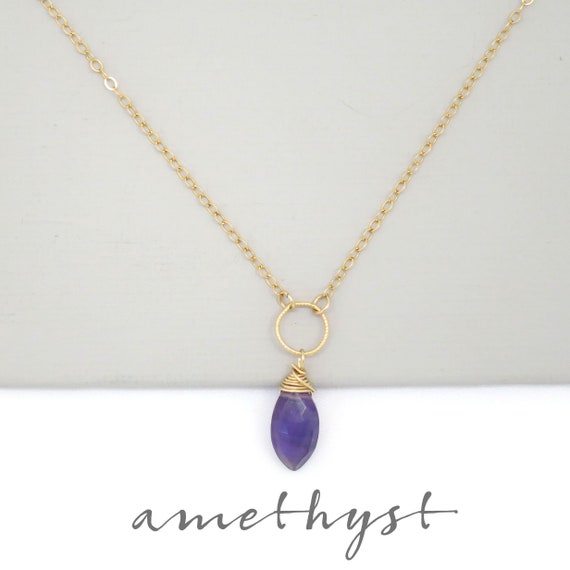Simple amethyst deals necklace