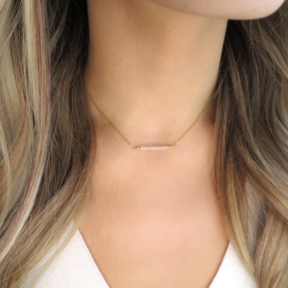 Crystal bar necklace deals