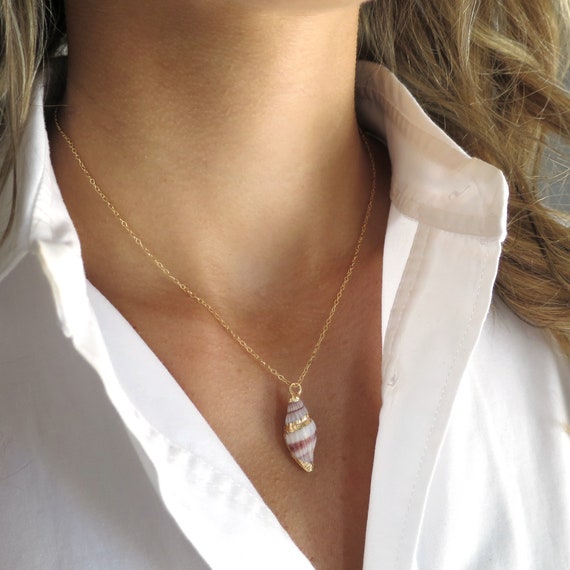 Gold Seashell Necklace Gold Shell 