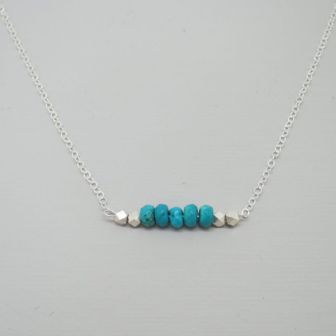 Turquoise Bar Necklace Small Turquoise Necklace Turquoise Etsy