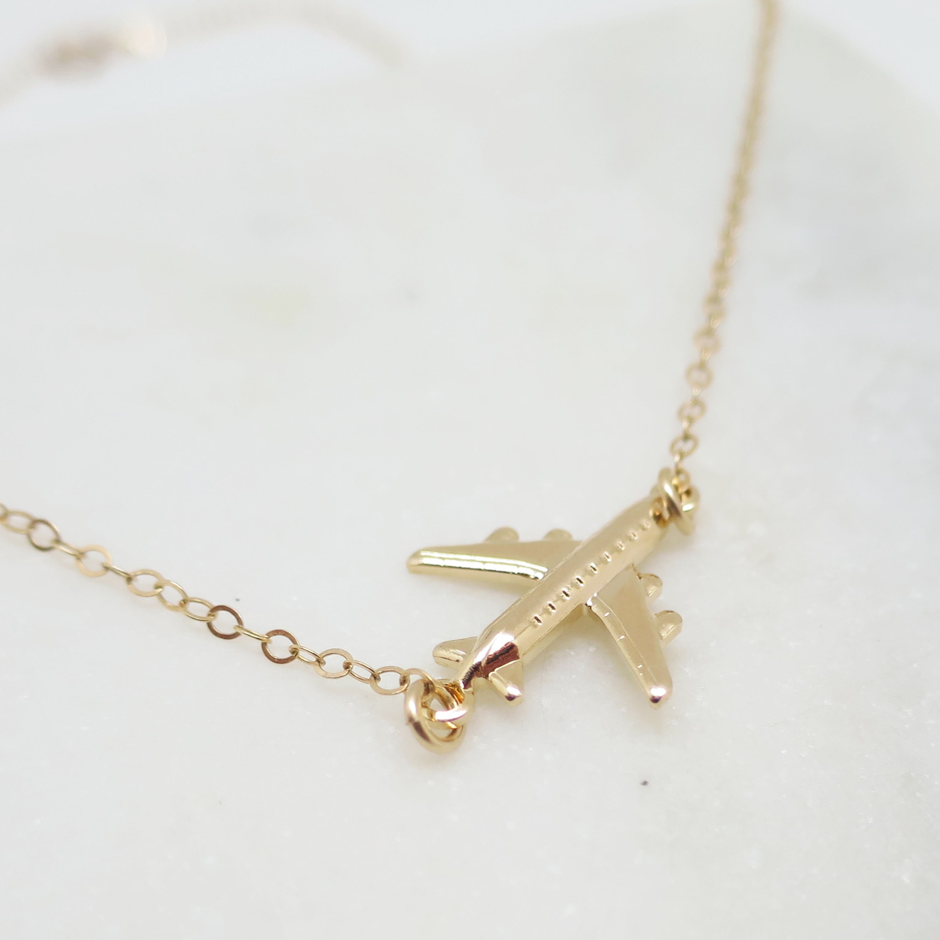 Travel Inspired Golden or Silver Airplane Wanderlust Necklace