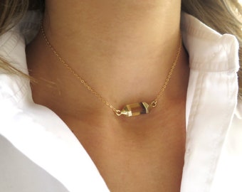 Gold Choker Necklace, Dainty Choker Necklace, Crystal Choker Necklace for Women, Gift for Her, Quartz Necklace, Quartz Choker