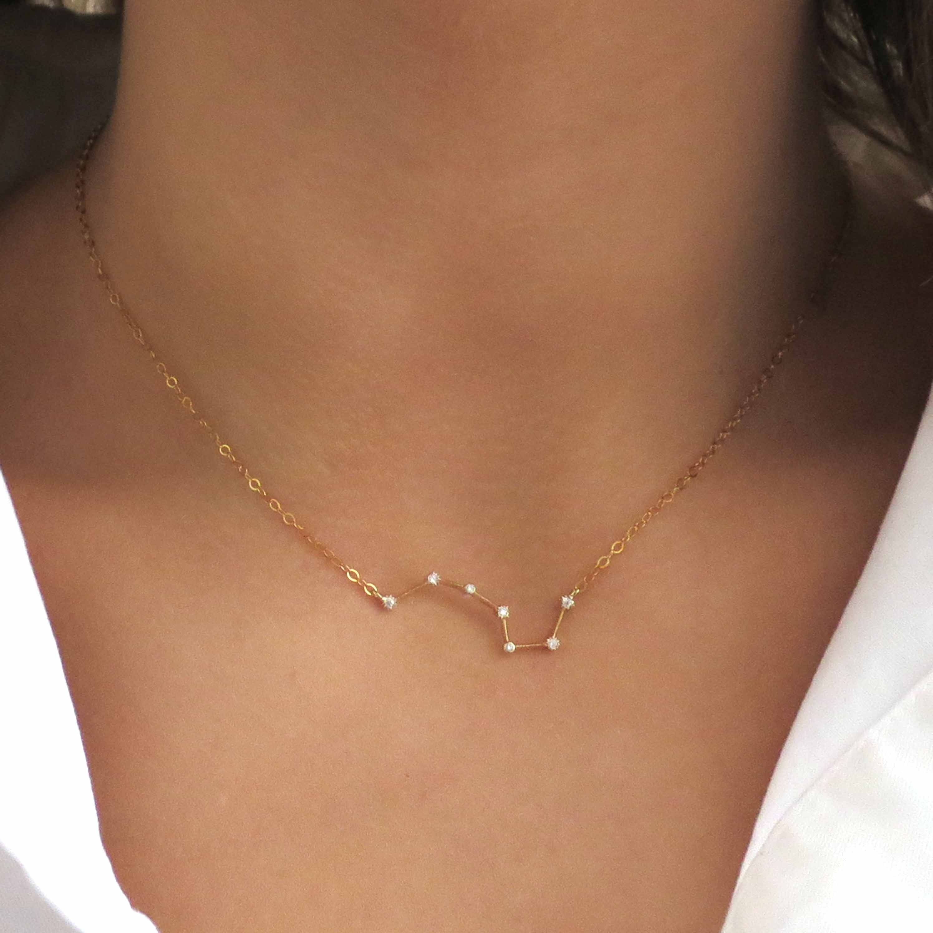 Gold scorpio constellation necklace deals