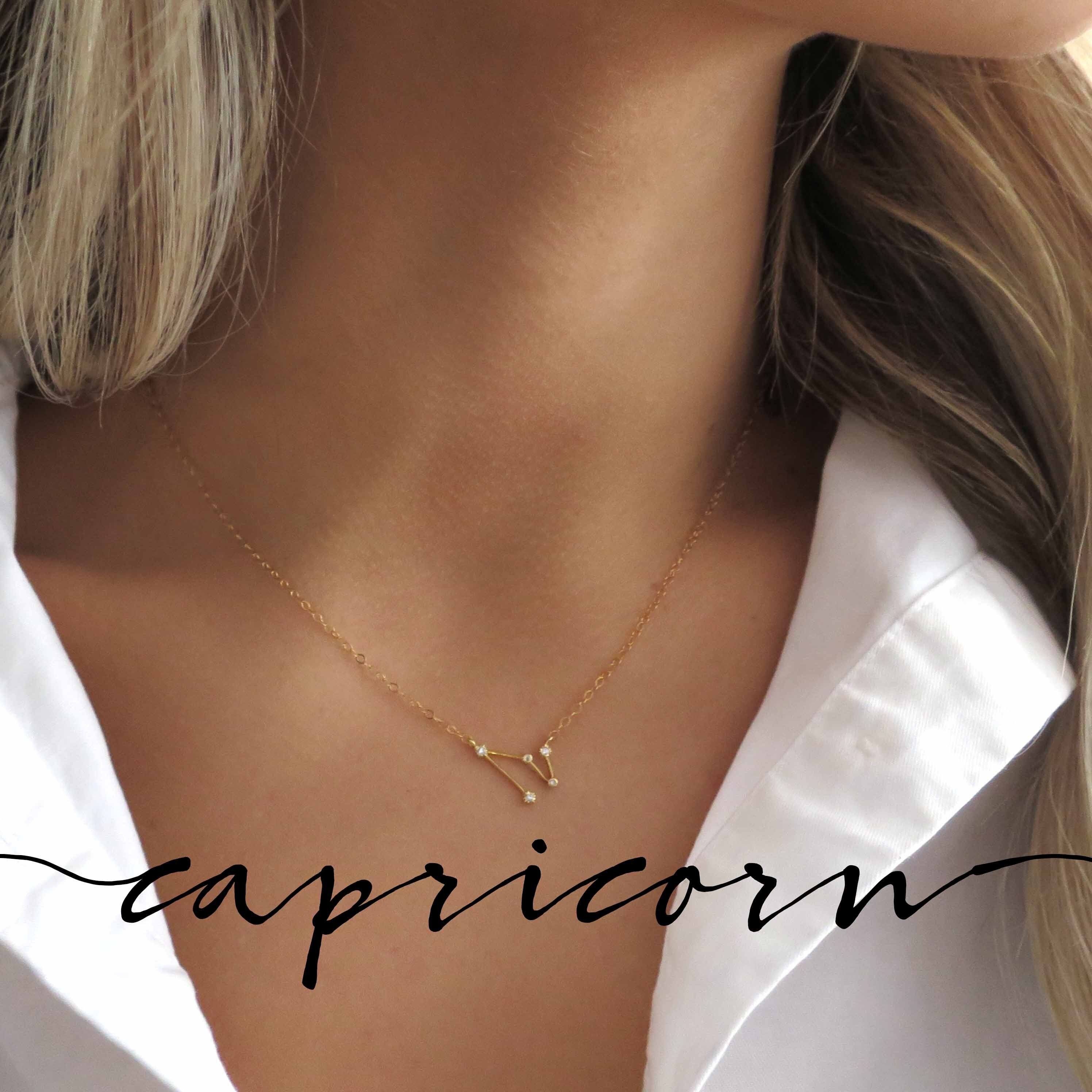 Zodiac Block Font Script Necklace - Capricorn – Krista K Boutique